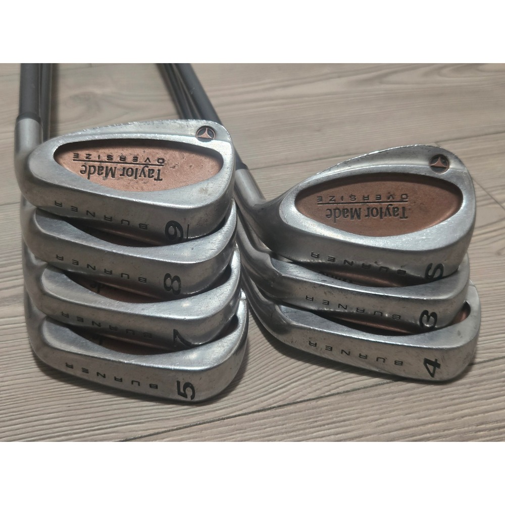 TaylorMade Burner Oversize Iron Set 3,4,5,7,8,9,S Wedge R-80 Plus Bubble Shaft